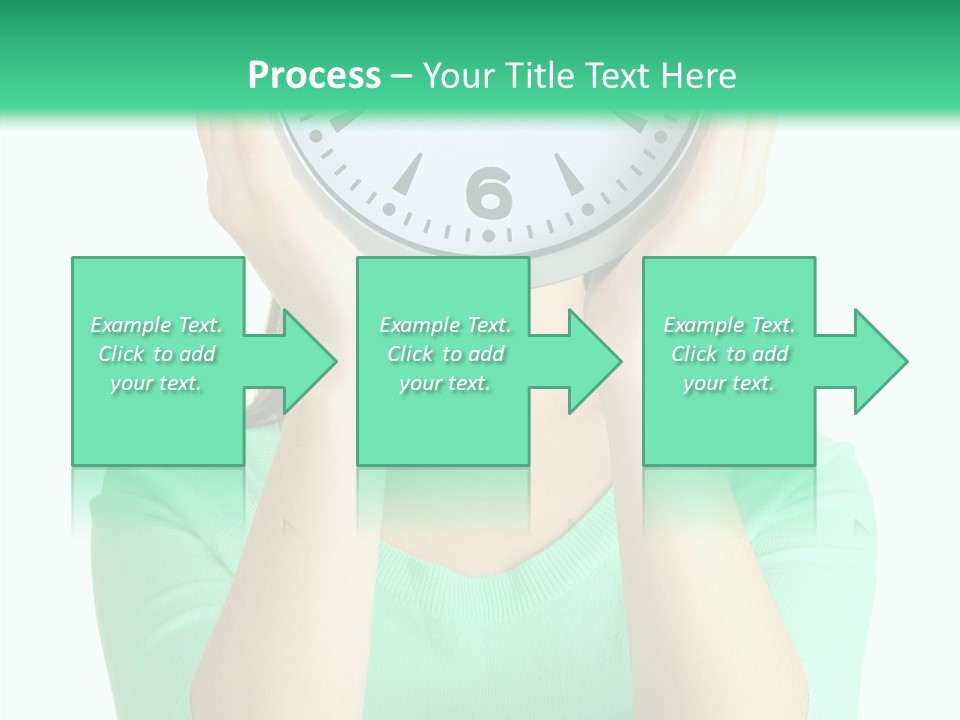 A Woman Covering Her Face With A Clock PowerPoint Template