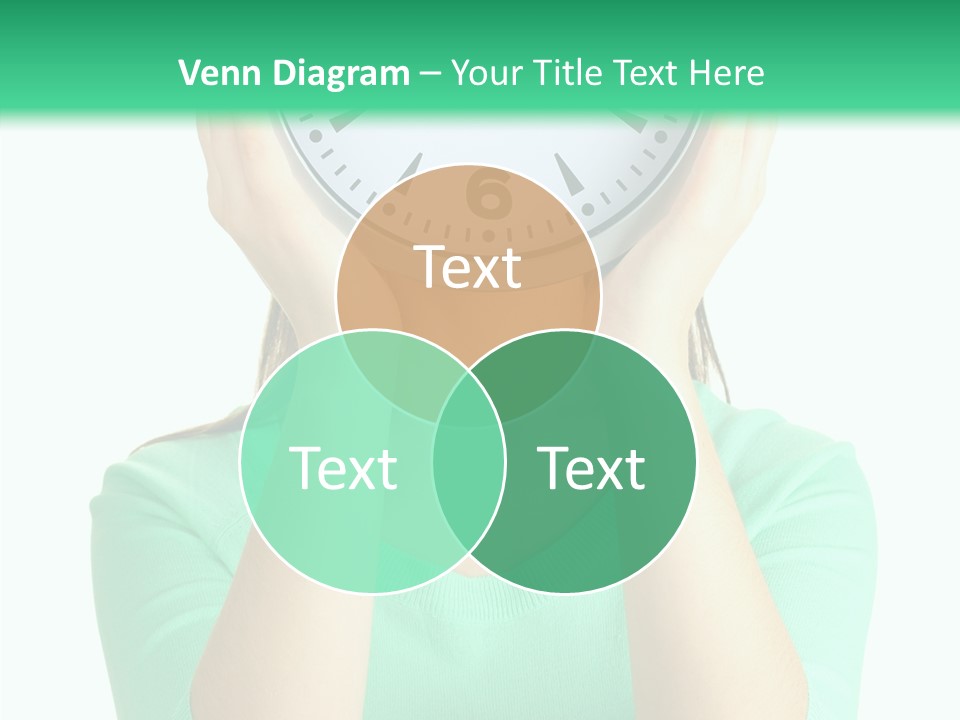 A Woman Covering Her Face With A Clock PowerPoint Template