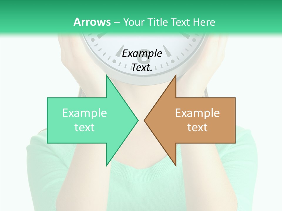 A Woman Covering Her Face With A Clock PowerPoint Template