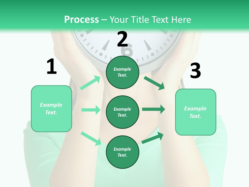 A Woman Covering Her Face With A Clock PowerPoint Template
