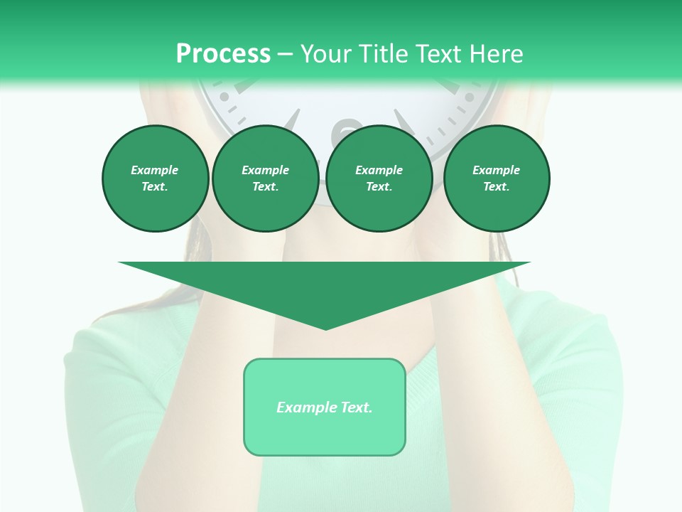 A Woman Covering Her Face With A Clock PowerPoint Template