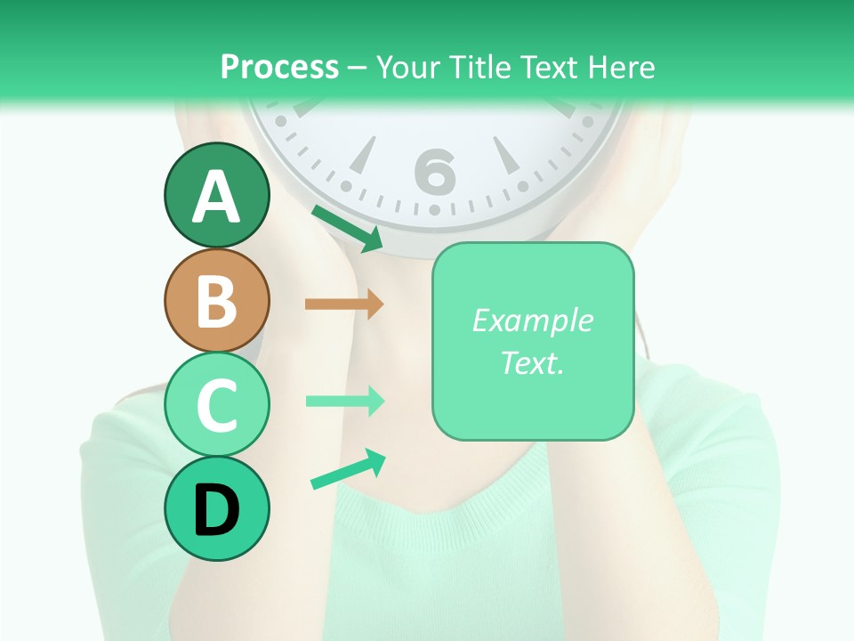 A Woman Covering Her Face With A Clock PowerPoint Template