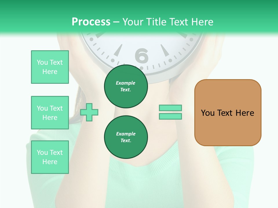 A Woman Covering Her Face With A Clock PowerPoint Template