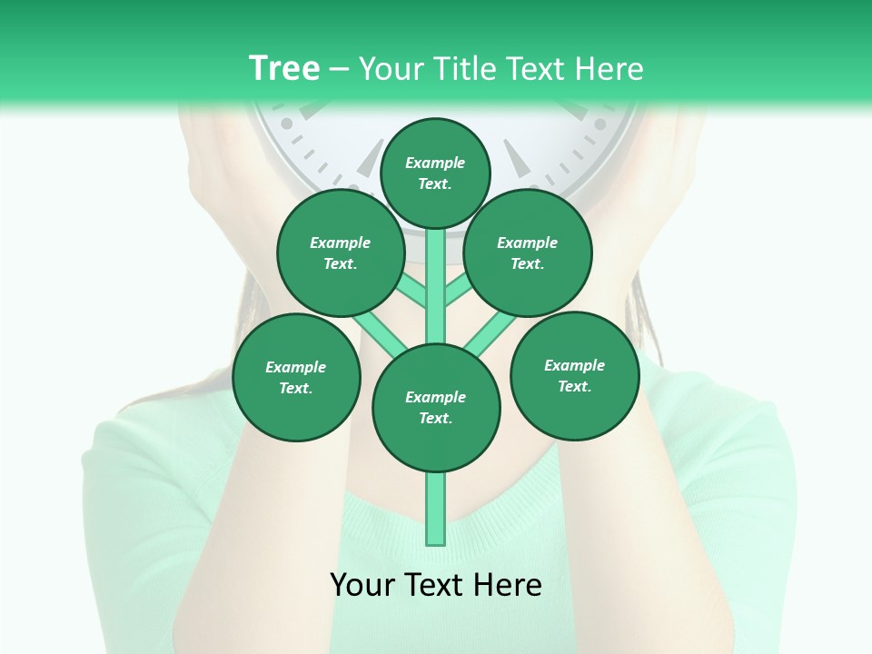 A Woman Covering Her Face With A Clock PowerPoint Template