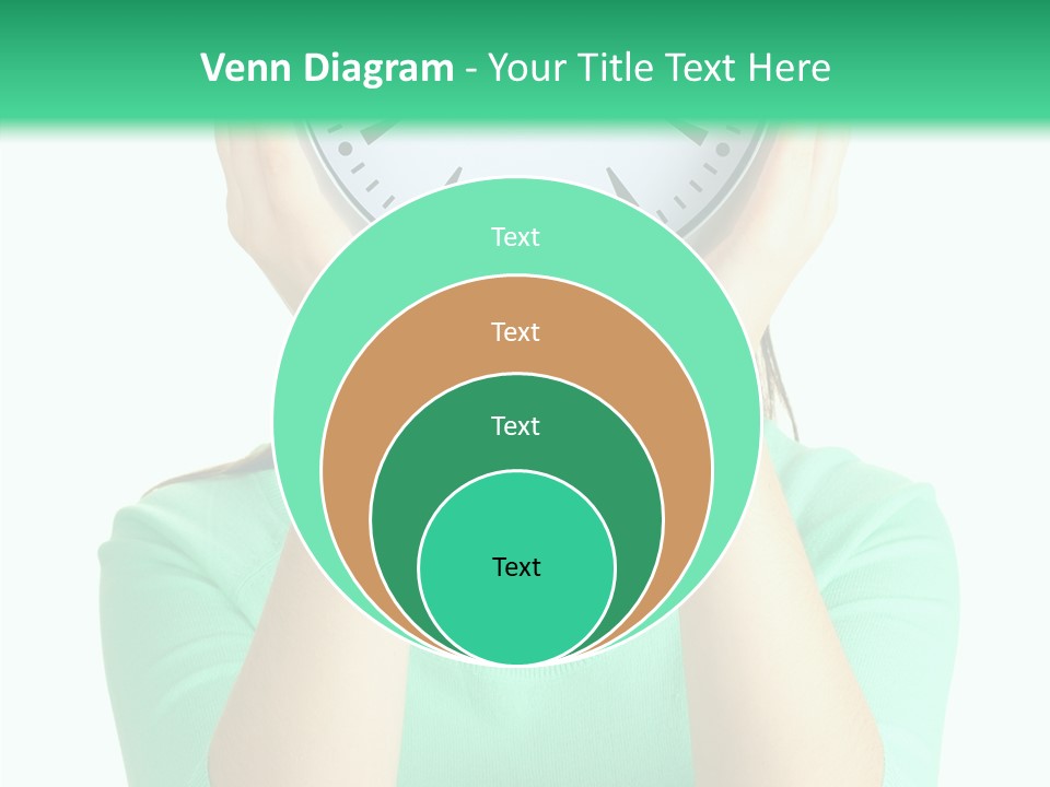 A Woman Covering Her Face With A Clock PowerPoint Template
