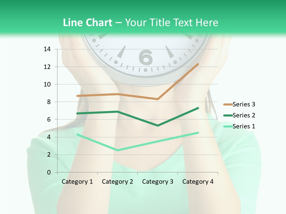 A Woman Covering Her Face With A Clock PowerPoint Template