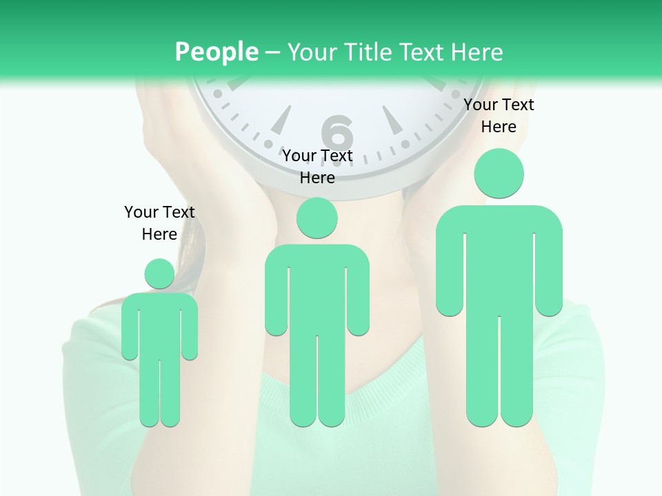 A Woman Covering Her Face With A Clock PowerPoint Template