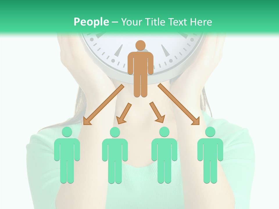 A Woman Covering Her Face With A Clock PowerPoint Template