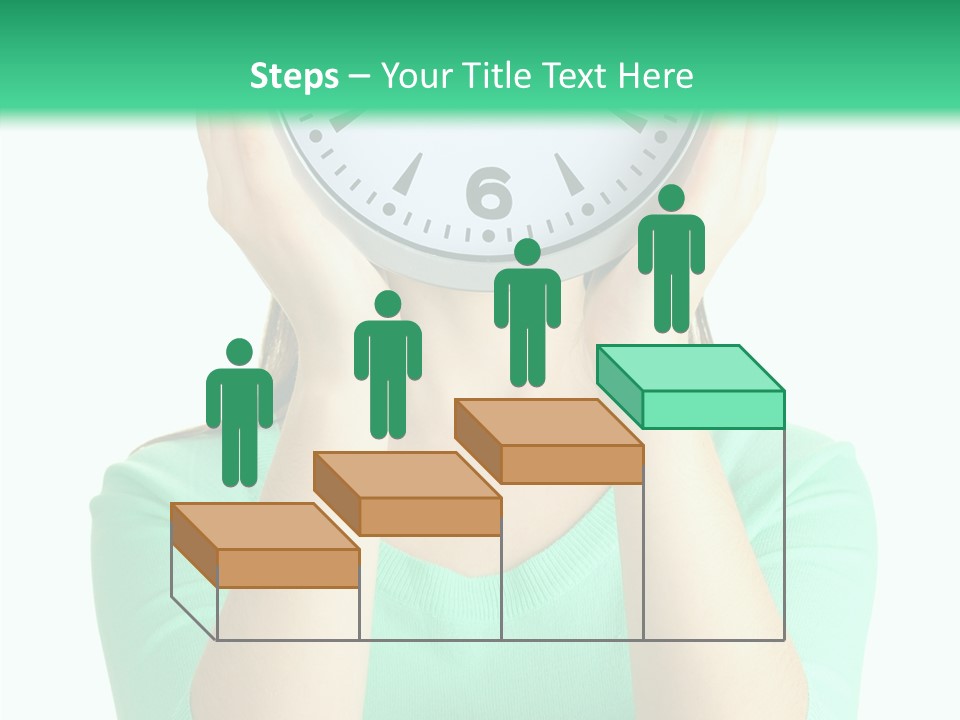 A Woman Covering Her Face With A Clock PowerPoint Template