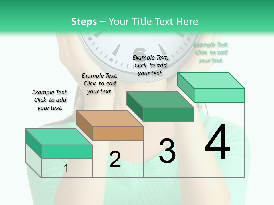 A Woman Covering Her Face With A Clock PowerPoint Template