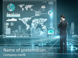 Contact Button Press PowerPoint Template