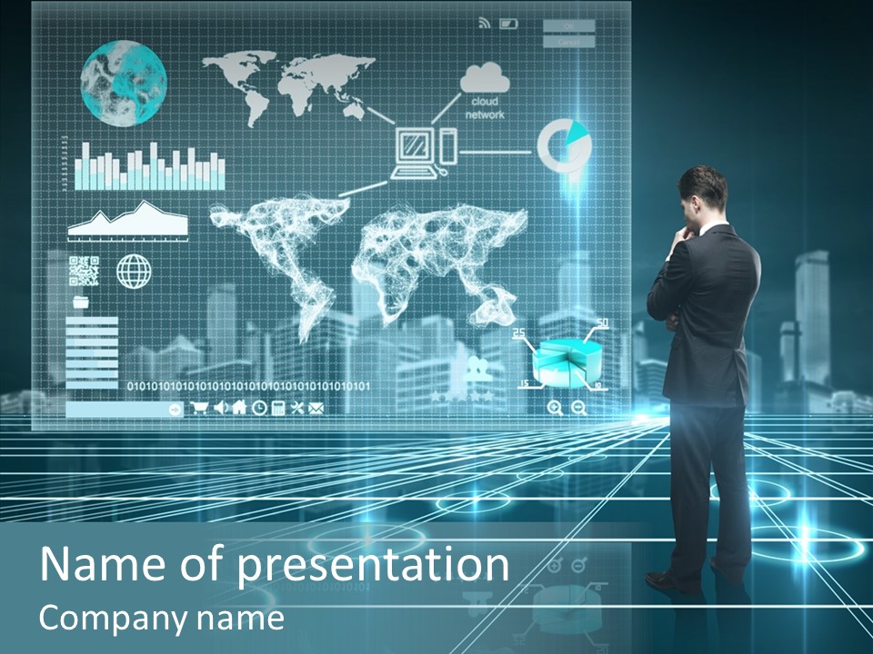 Contact Button Press PowerPoint Template