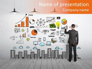 Suit Background Drawing PowerPoint Template