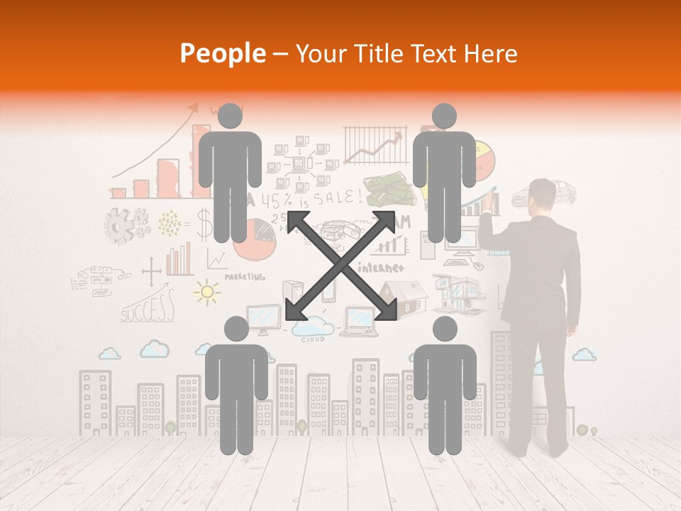 Suit Background Drawing PowerPoint Template