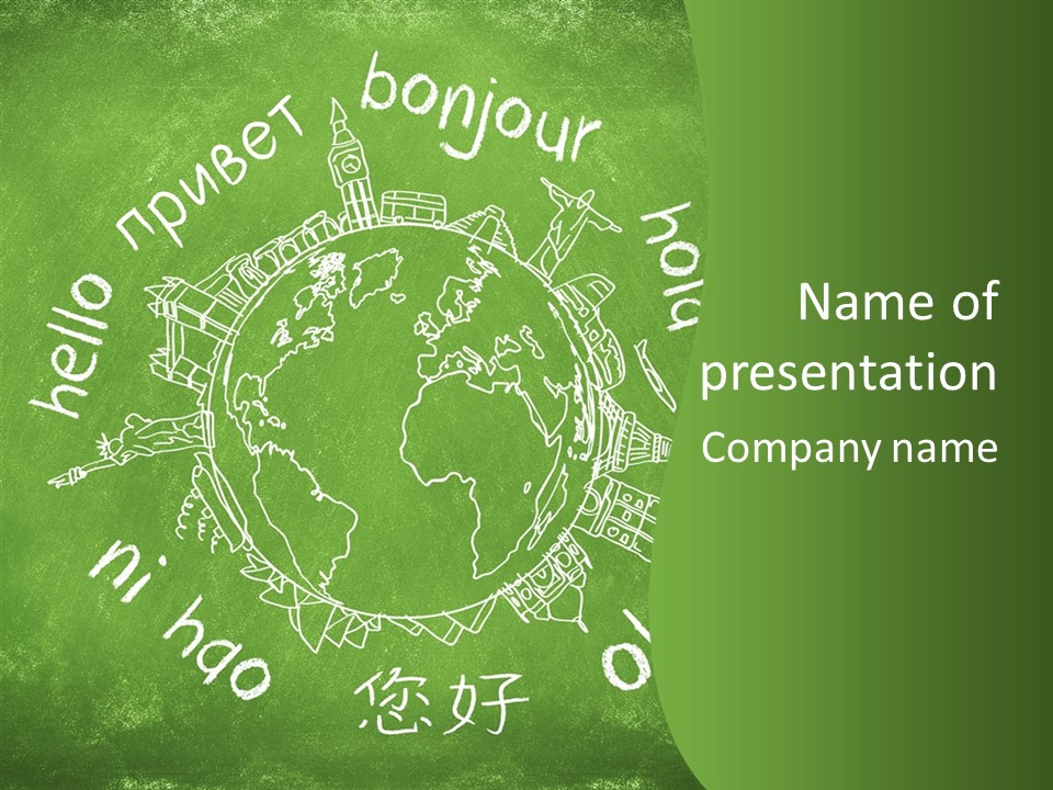 India Globe Drawing PowerPoint Template