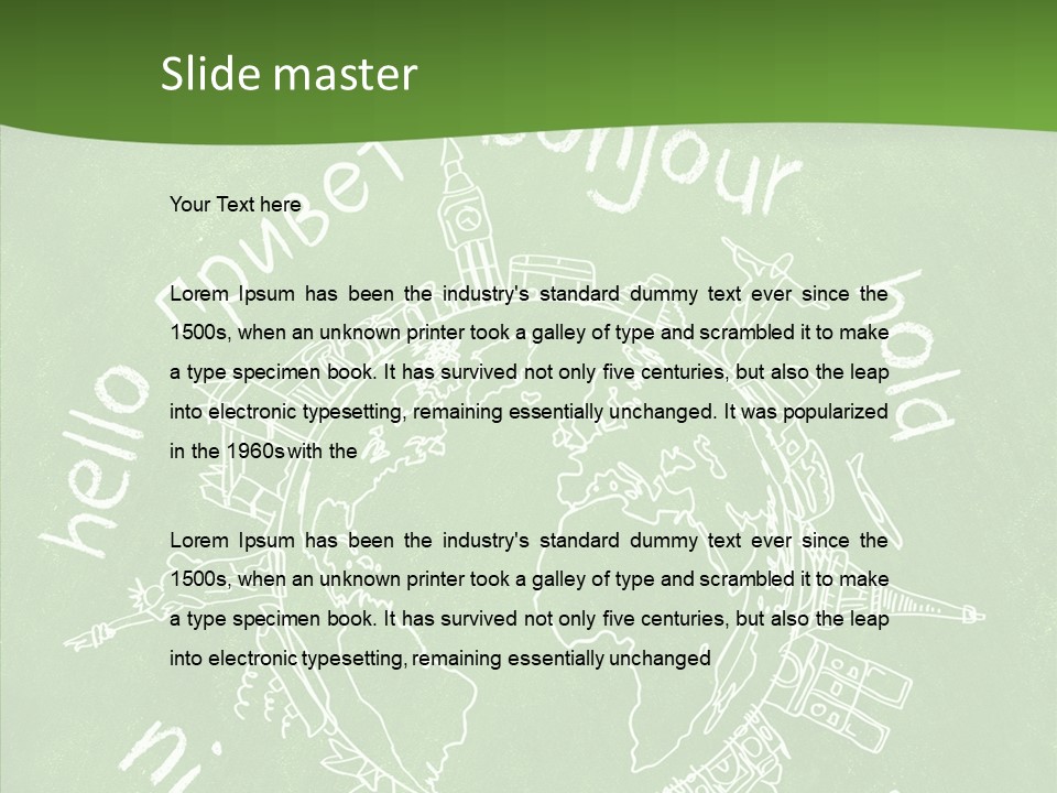 India Globe Drawing PowerPoint Template