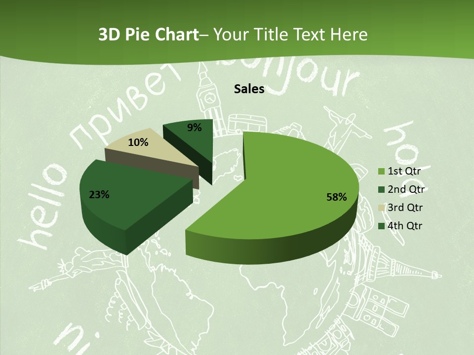 India Globe Drawing PowerPoint Template