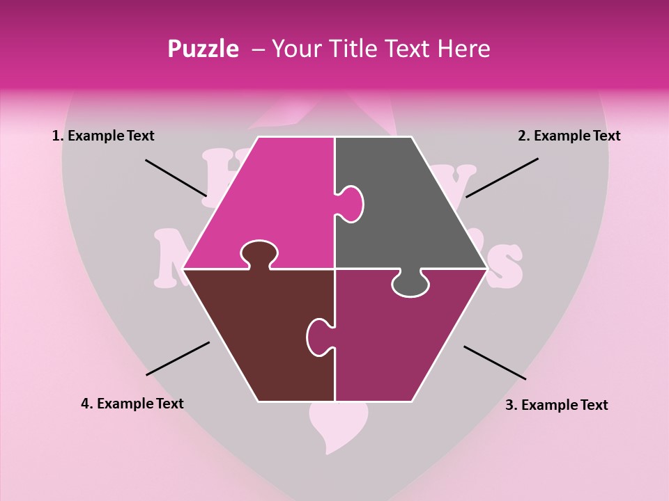 Pink Polka Dot Heart Shape PowerPoint Template