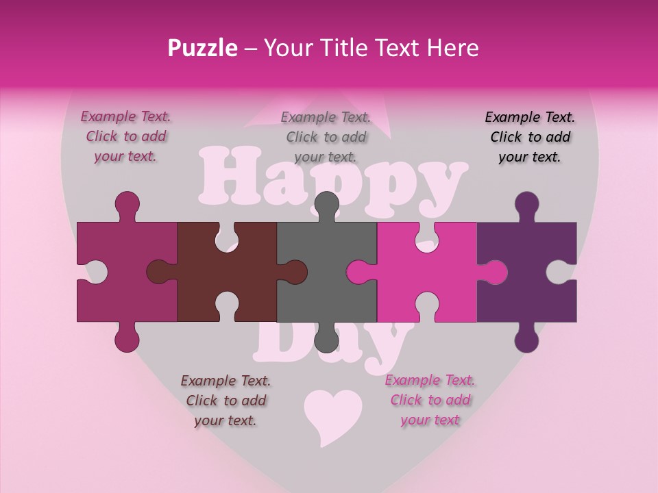 Pink Polka Dot Heart Shape PowerPoint Template