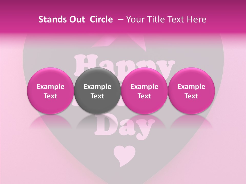 Pink Polka Dot Heart Shape PowerPoint Template