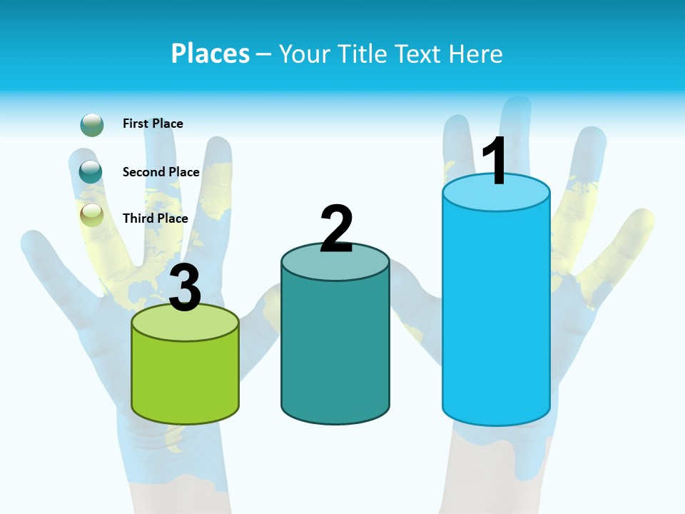 Green Cupped Hands Cartography PowerPoint Template