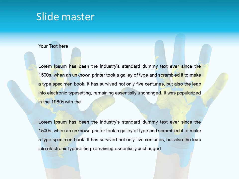 Green Cupped Hands Cartography PowerPoint Template