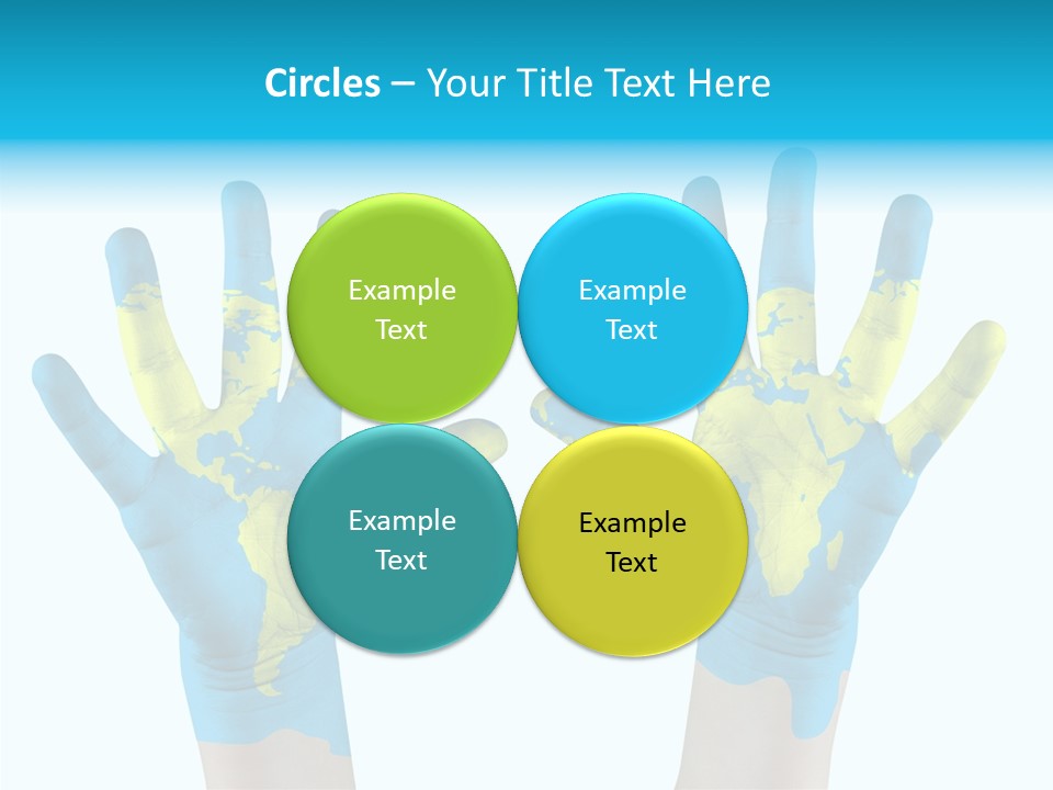 Green Cupped Hands Cartography PowerPoint Template