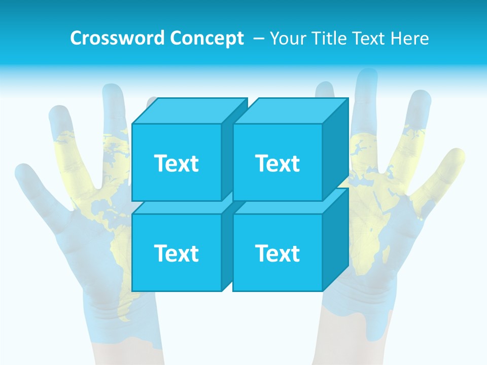 Green Cupped Hands Cartography PowerPoint Template
