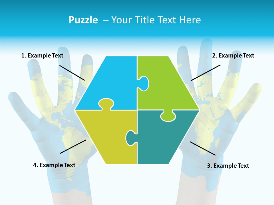 Green Cupped Hands Cartography PowerPoint Template