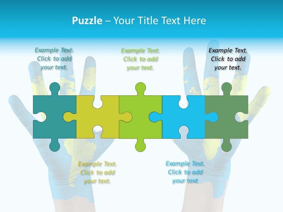 Green Cupped Hands Cartography PowerPoint Template