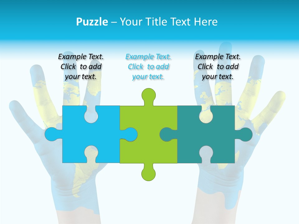 Green Cupped Hands Cartography PowerPoint Template