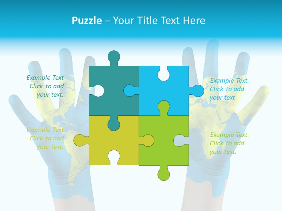 Green Cupped Hands Cartography PowerPoint Template