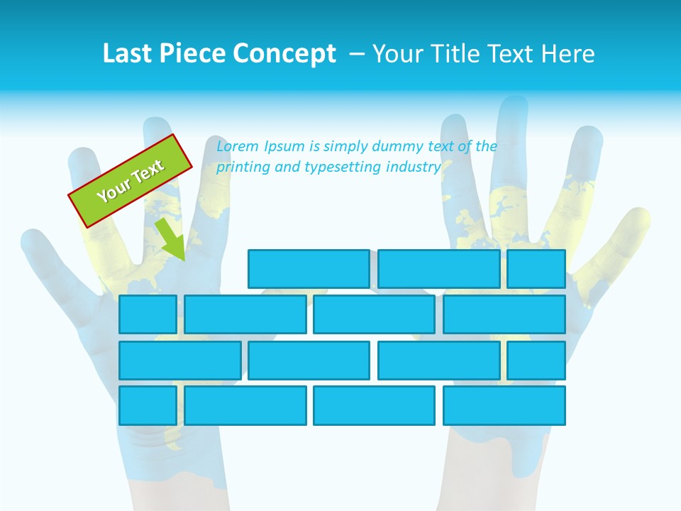 Green Cupped Hands Cartography PowerPoint Template