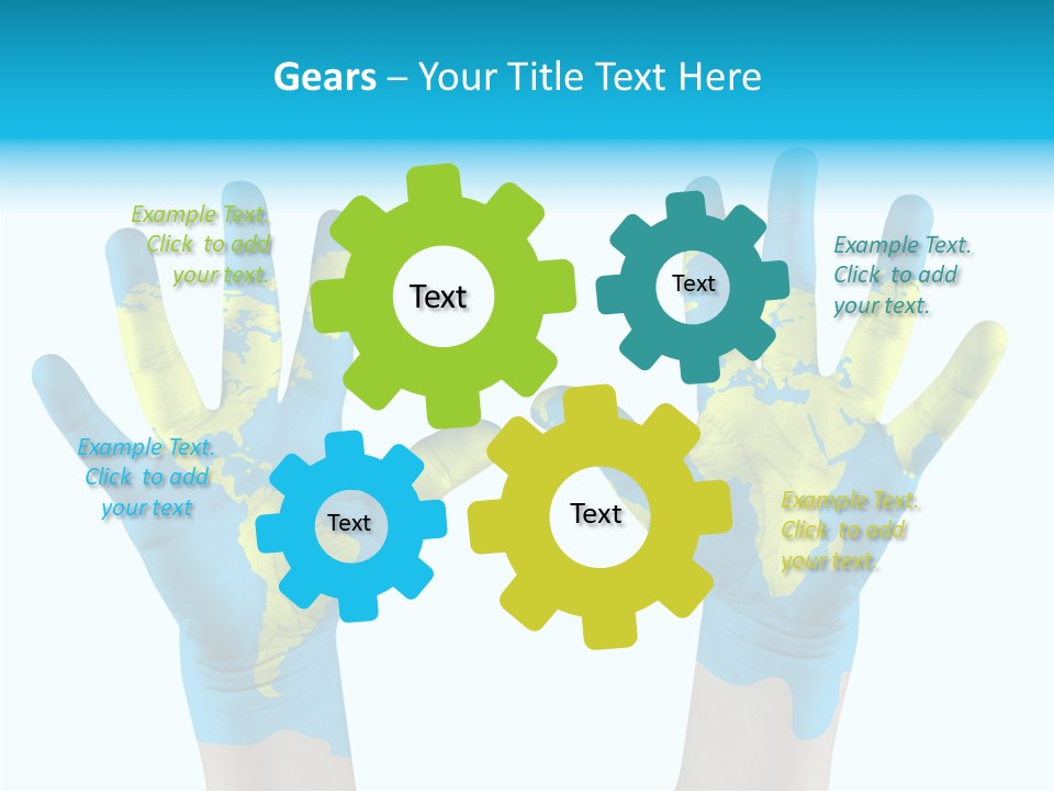 Green Cupped Hands Cartography PowerPoint Template