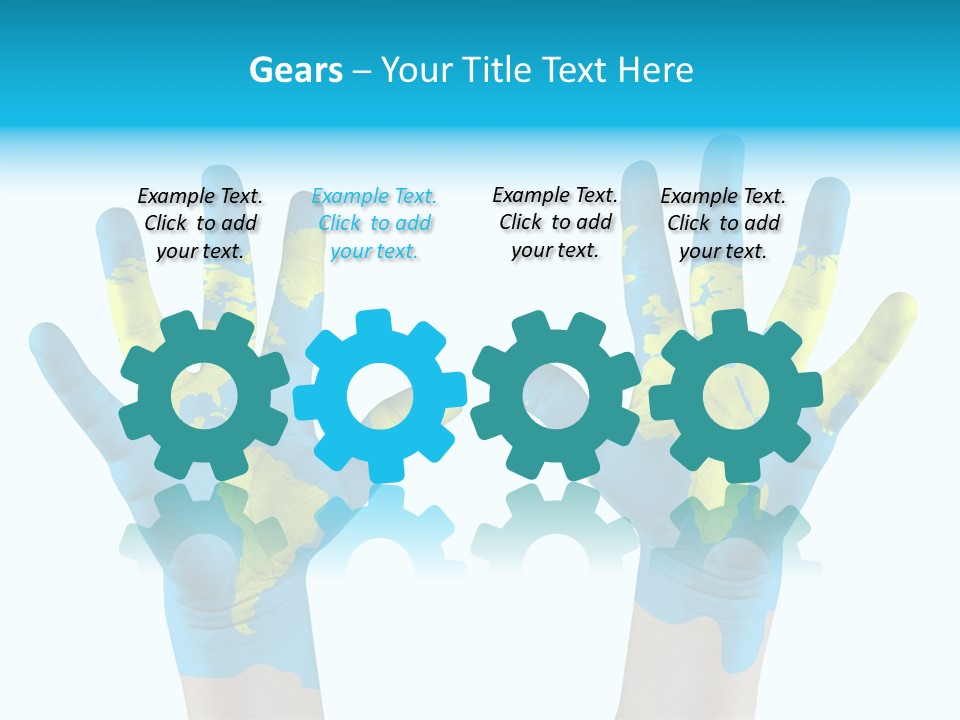 Green Cupped Hands Cartography PowerPoint Template