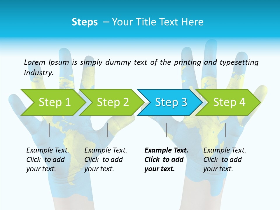 Green Cupped Hands Cartography PowerPoint Template