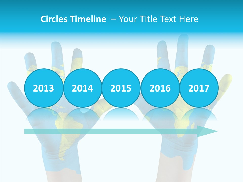 Green Cupped Hands Cartography PowerPoint Template