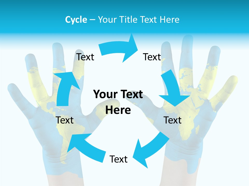 Green Cupped Hands Cartography PowerPoint Template
