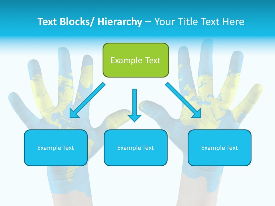 Green Cupped Hands Cartography PowerPoint Template