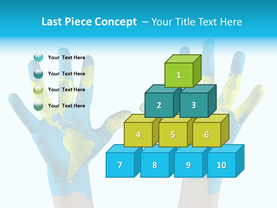 Green Cupped Hands Cartography PowerPoint Template