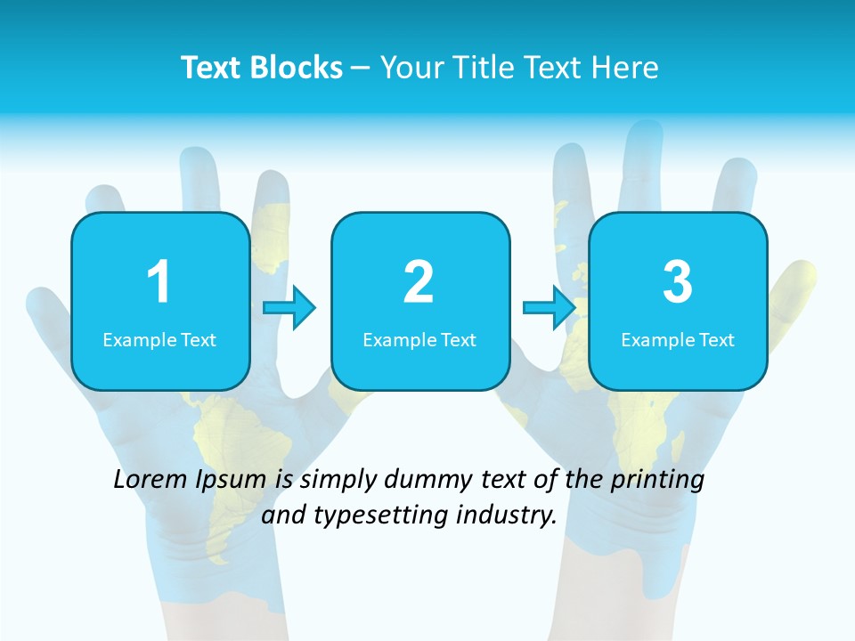 Green Cupped Hands Cartography PowerPoint Template