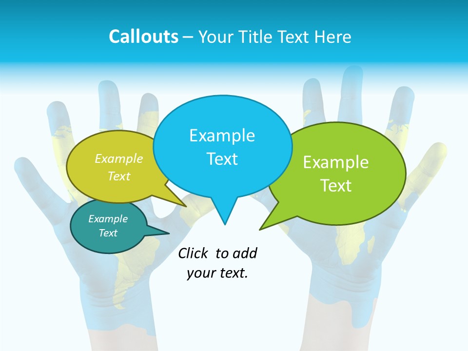 Green Cupped Hands Cartography PowerPoint Template
