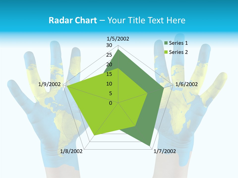 Green Cupped Hands Cartography PowerPoint Template