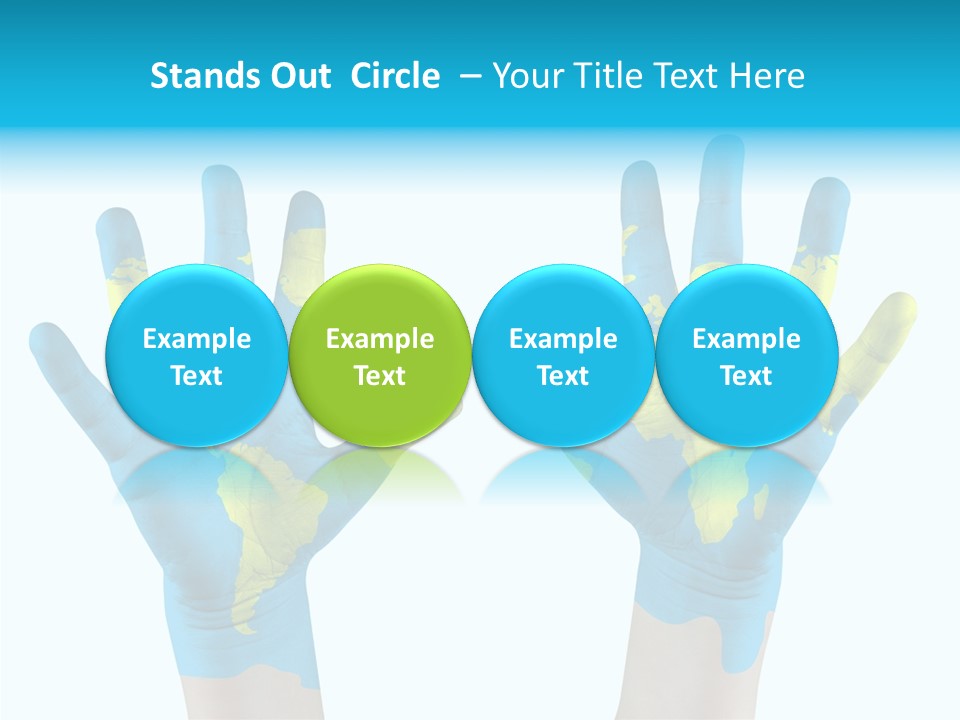 Green Cupped Hands Cartography PowerPoint Template