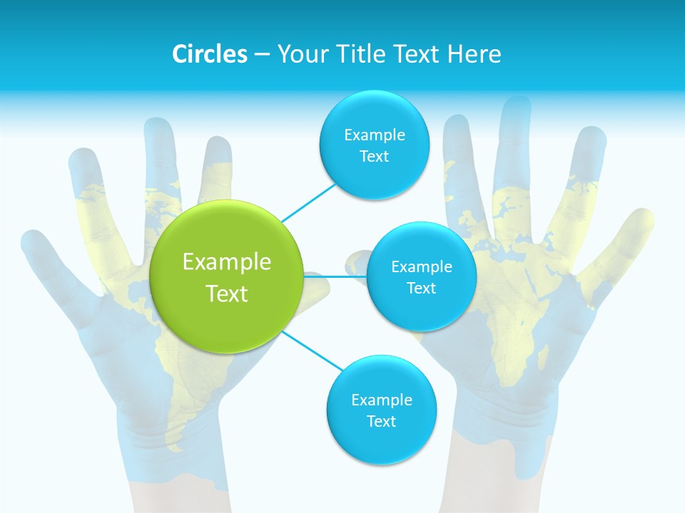 Green Cupped Hands Cartography PowerPoint Template