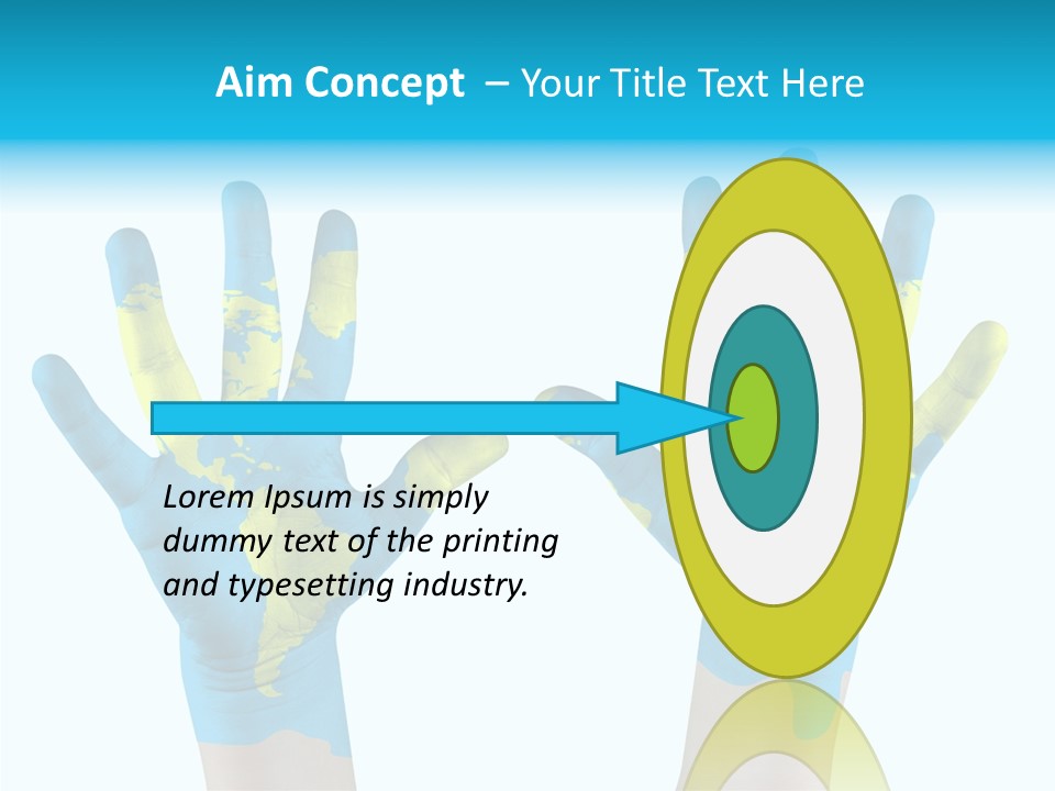Green Cupped Hands Cartography PowerPoint Template