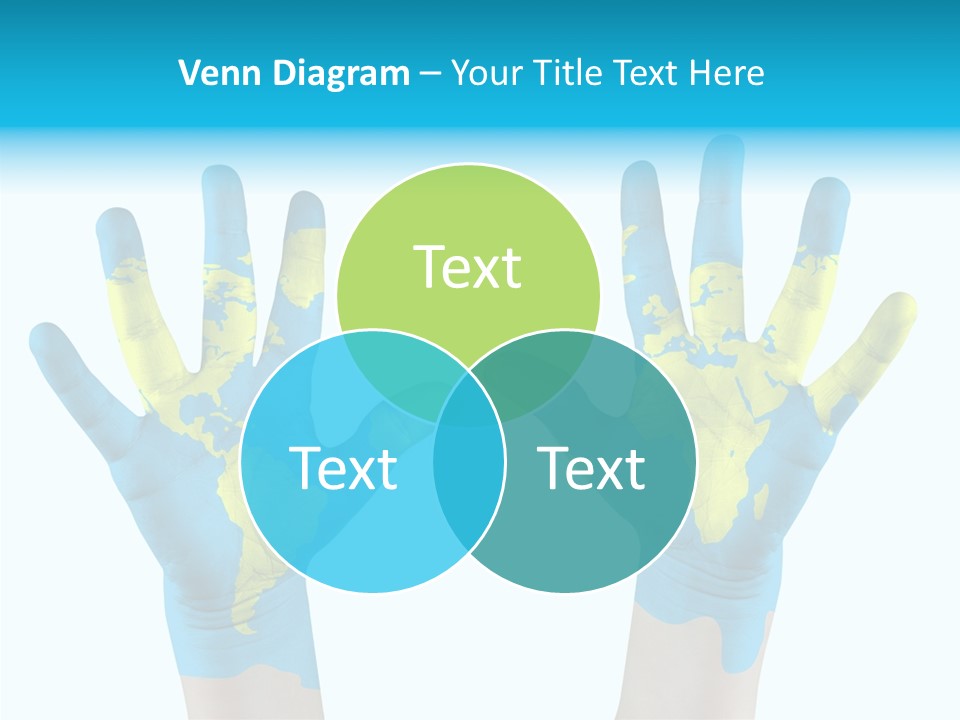 Green Cupped Hands Cartography PowerPoint Template