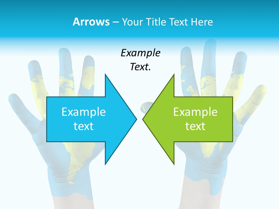 Green Cupped Hands Cartography PowerPoint Template