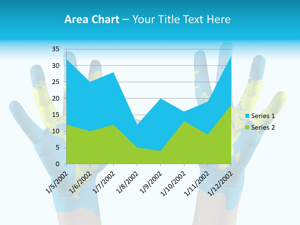 Green Cupped Hands Cartography PowerPoint Template