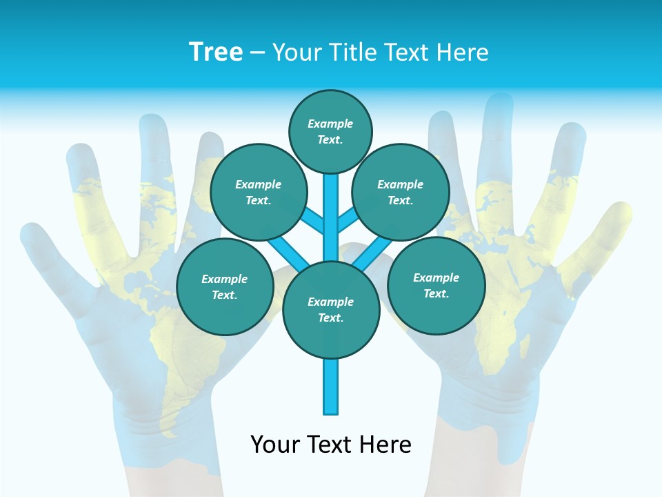 Green Cupped Hands Cartography PowerPoint Template